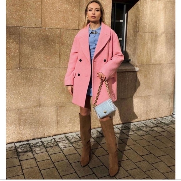 ZARA HEELED SUEDE KNEE HIGH BOOTS BROWN - Picture 2 of 9